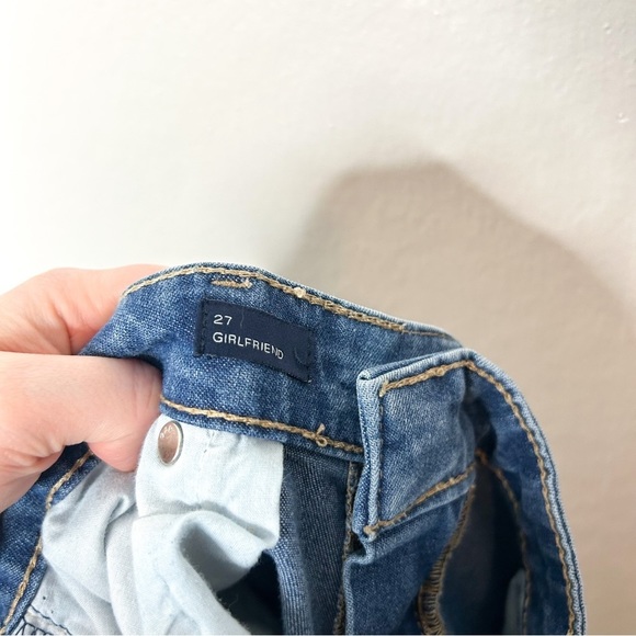GAP Distressed Slim Straight Leg Girlfriend Mid Rise Jean 27 - Picture 8 of 9